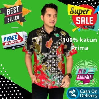 HEM BAJU SERAGAM KANTOR KEMEJA BATIK PRIA LENGAN PENDEK PREMIUM KATUN MOTIF KEKINIAN/KEMEJA BATIK WAYANG