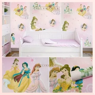 Wallpaper Dinding Kamar Tidur Anak PRINCESS C4STLE PINK Walpaper Sticker Dekorasi Rumah Ruang Tamu