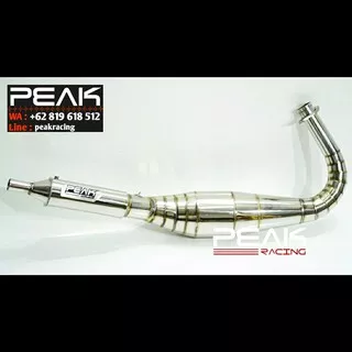 Knalpot PEAK Rx King Kolong 3v3 Kompetisi Full Chrome Cacing YRK224