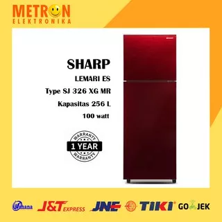 SHARP SJ 326 XG MR / RED KULKAS LEMARI ES 2 PINTU GLASS DOOR 256 LITER / SJ326XGMR