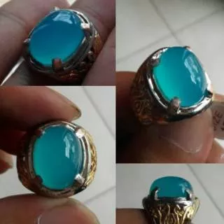 CINCIN BATU AKIK ANGGUR SPIRTUS BATURAJA BIRU LANGIT GOOD QUALITY