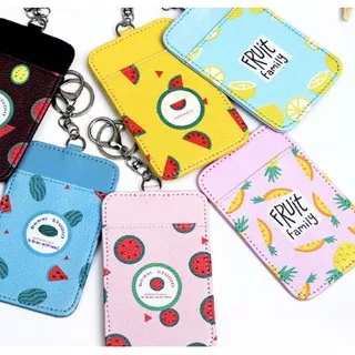 Dompet Kartu bus ATM Card Holder Kulit motif buah sarung penutup dompet Name Tag Unik lucu