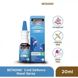 betadine cold defence nasal spray 20ml / betadine nasal spray / betadine semprot hidung pencegah flu