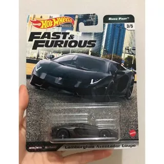 HOT WHEELS PREMIUM EURO FAST LAMBORGINI AVENTADOR COUPE + BUBBLE WRAP HOT WHEELS FAST & FURIOUS