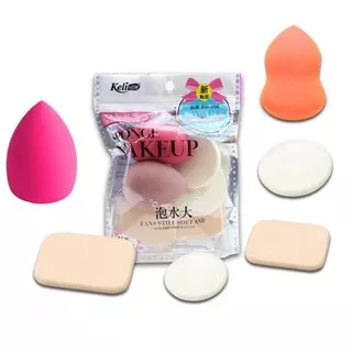 Spons Makeup Set 6in1 (Blending Beauty Sponge Powder Puff Set)