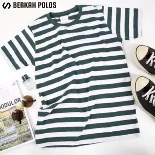 KAOS POLOS KATUN STRIPE STRIPES SALUR BELANG GARIS GARIS BIG MEDIUM PRIA WANITA FASHION BANDUNG