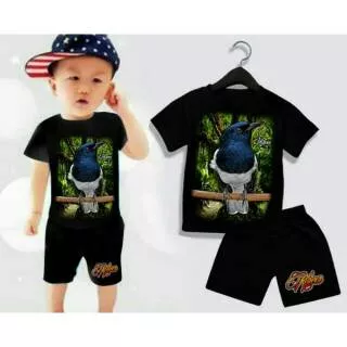 Setelan anak distro kaos burung keren lovebird batman terbaru kekinian