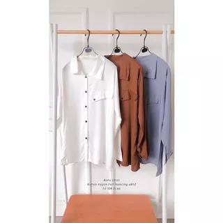 Rora Shirt / Tisha Blouse / kemeja putih / kemeja murah / katun rayon / kemeja polos