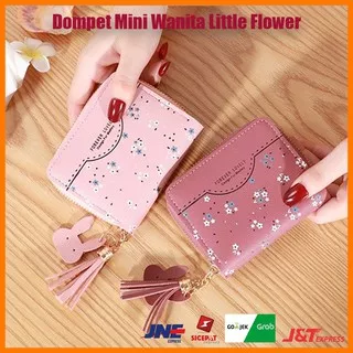 Dompet Mini Wanita Little Flower Women Wallet Dompet Pendek Cewek Murah - black