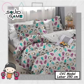 Sprei Katun Lokal Premium / Sprei Squid Game Warna Abu dan Putih Ready Dua Warna / Sprei Karakter Anak Laki Laki / Sprei Anak Laki Laki / Sprei Anak Cowo / Sprei Katun Anak Terbaru / Sprei Katun Bintang Kecil