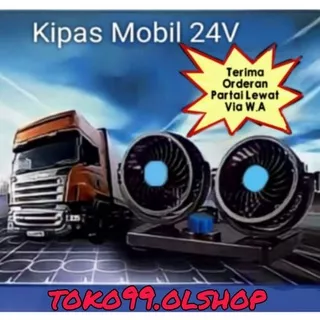 Kipas Angin Mobil Double Blower Fan 24v Lighter - Kipas Duduk Mobil Double ? Toko99 ?