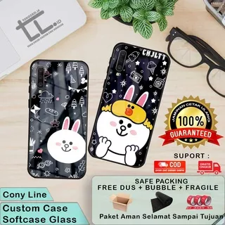 Case Softcase Glass Kaca Vivo Y12 Y12i Y15 Y17 Y19 Y20 Y30 Y30i Y50 Case Karakter Cony Line