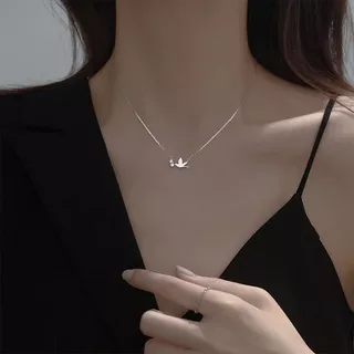 Fashion Peace Dove Pendant Necklace Kalung Korea Bird Silver Chain Necklaces for Women Jewelry Gift