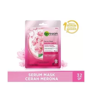 (ORIGINAL) GARNIER SERUM SHEET MASK  FACIAL? SAKURA WHITE? / Masker Tissue Tisu Tissu Wajah Face