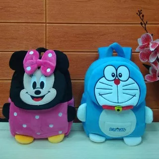 Tas Ransel Minnie Doraemon/BagpackDoraemon/Tas Boneka/Kado Tas Lucu/Tas Karakter/Tas Doraemon/Ransel Doraemon Tutup Depan M