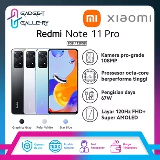 Xiaomi Redmi Note 11 Pro 8GB+128GB Helio G96 108MP AI Quad Kamera Layar AMOLED FHD+ 6,67 120Hz 5000mAh