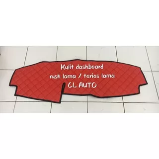 Karpet kulit pelindung dasbot mobil rush lama warna merah Taplak kulit dashboard terios lama