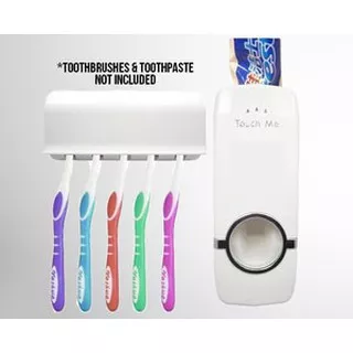 Dispenser Odol sikat gigi | ToothPaste Dispenser & Brush Set WHITE otomatis touch me tempat pasta