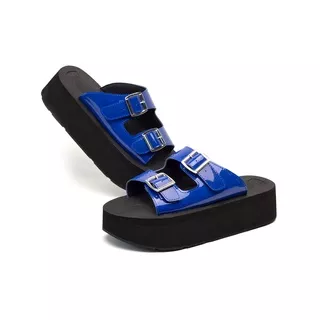 KHANS - Sandal Platform Wedges Wanita - Cain Blue