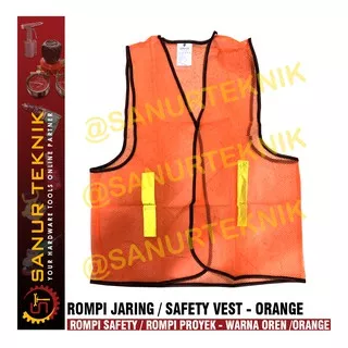 Rompi Jaring / Rompi Safety / Rompi Proyek / Safety Vest ORANGE / Oren