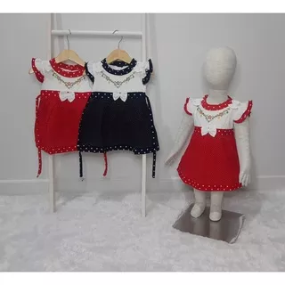 ( 3-12 Bulan ) Baby Dress Perempuan Polkadot Pita Free CD Baby