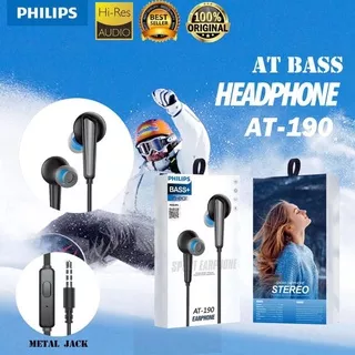 HEADSET HANDSFREE PHILIPS AT-190 BASS+ AT190 STEREO EARPHONE