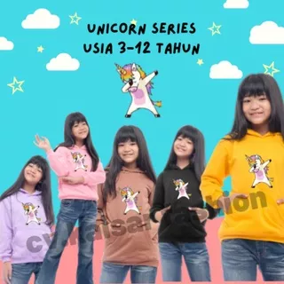 SWEATER HOODIE UNICORN RAINBOW / BISA COD / KAISARFASHION