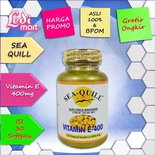 Sea-Quill Vitamin E 400 IU Isi 30s / Sea Quill / Seaquill / Vitamin Kulit  / LEDI MART