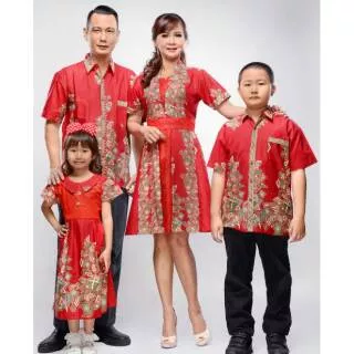 Batik Cauple /Sarimbit Family KD Kerang Merah