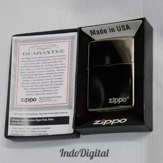 korek zippo black ice ebony hitam glosy glossy hitam chrome korek mewah anti angin grade original