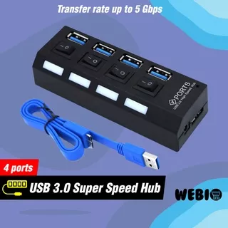 USB Hub 3.0 On Off High Speed 4 Port Colokan Saklar USB3.0 Laptop PC Komputer