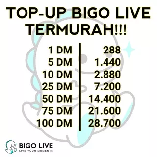 DIAMOND BIGO MURAH - TOP UP DIAMOND BIGO LIVE - DM BIGO LIVE CEPAT