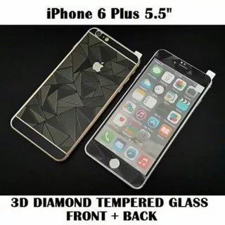 IPHONE 6 / IPHONE 6 PLUS TEMPERED GLASS DIAMOND 3D DEPAN BELAKANG SCREEN GUARD