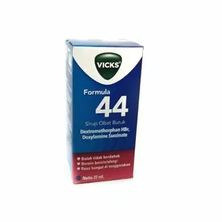Vicks Formula 44 dewasa syrup 27ml/Obat Batuk/Batuk kering /Batuk gatal /flu