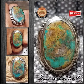 Cincin Batu Akik Natural Pirus Persia (Iran) Urat Emas (COD) Lawasan Sakral Milenial Super Top HQ Obral Murah Hot Item/Best Seller/Discon