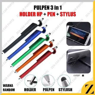 stylus pen 3in1 ballpoint holder stand hp original impor aksesoris ponsel stylus pen touchscreen