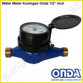 Meteran Air Kuningan Onda 1/2 inch Water Meter Brass Kuningan Onda 1/2 in