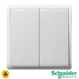 Schneider Saklar Seri Hotel Pieno E8232L2F WE 2 Gang 2 Way Fluorescent