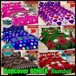 Bedcover + Sprei Set Bonita RUMBAI King Size uk 180x200 edisi 1 Brianna Beauty Leaf Beauty Lily Malvino Miami Xenia Wedding Red Rose Olimpico Thalia Lovely Paris Stevania Sakura Pandora Nadine Bianca