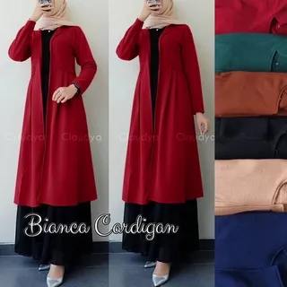 Gardigan Panjang Premium Terbaru Bianca Cardi Claudy Grosir Hijab Solo