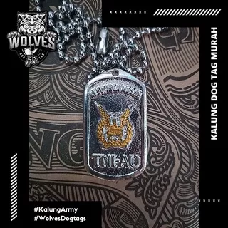 Kalung dogtag TNI AU / Kalung TNI AU / Dog tag / Kalung cor TNI AU desain bolak balik