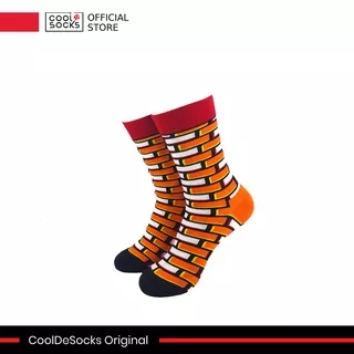 Kaos Kaki CoolDeSocks Original | Neon Brick Wall Orange