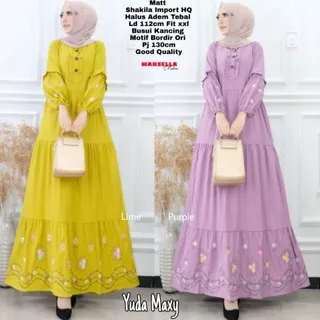 yuda maxi dress marsela gamis shakila import gamis lengan balon dress import dress muslimah gamis bordir gamis jumbo ld 115 xl xxl busui cod gamis kekinian