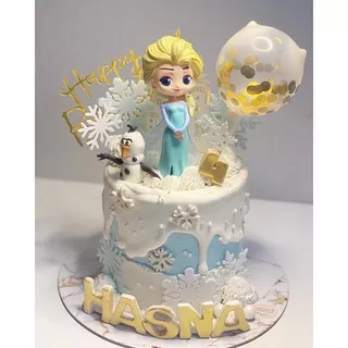 custom cake frozen/frozen cake ultah anak/custom kue 2 tingkat frozen/kue ulang tahun anak tema frozen