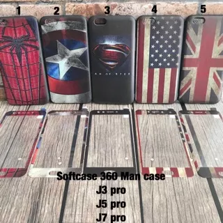 Softcase 360 man case Samsung J3 pro J5 pro J7 pro superhero captain us uk flag