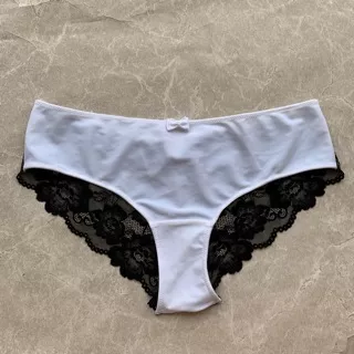 H&M Brazillian Cheeky Black Lacey Seamless Panties Briefs Underwear Lacey CD Celana Dalam Import Hnm