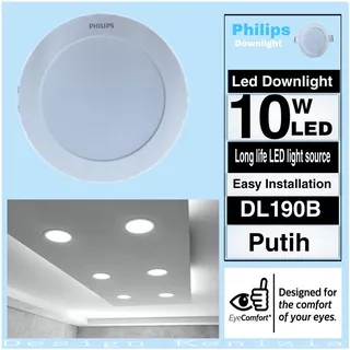 Philips Downlight LED 10 Watt ~ Putih / Downlight LED Philips 10 Watt / Philips LED Panel 10 Watt / Downlight Philips / Lampu Philips / LED Philips 10 Watt ~ 6500K