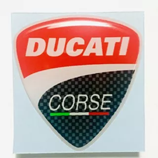 Stiker DUCATI CORSE Logo Emblem lentur 3D