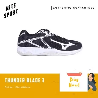 Sepatu Volly Mizuno Thunder Blade 3 Black White Ebony