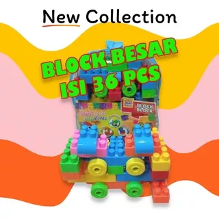 Mainan Block Susun Bongkar Pasang Lego Besar isi 36 pcs Block Tas Murah Edukasi Mainan Anak